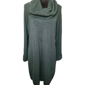 Vince Camuto Women's L Cowl Neck Dark Hunter Green Sweater Dress Warm
